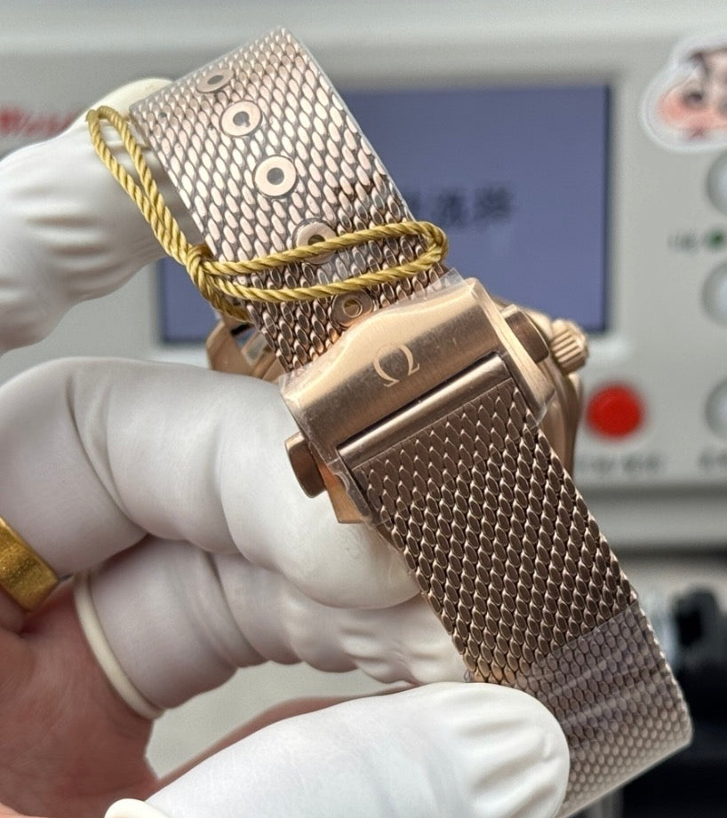 Omega Seamaster Diver 300M Bronze Gold Mesh Bracelet