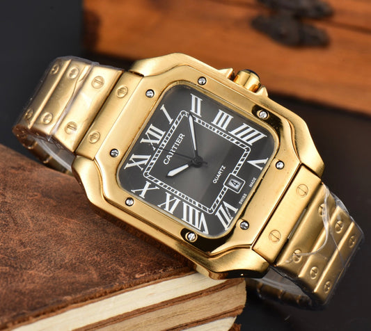 Cartier Santos Gold And Black Dial