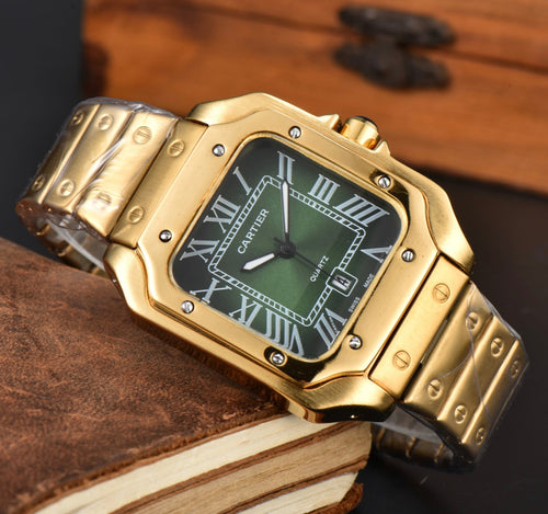 Cartier Santos Gold And Green Dial