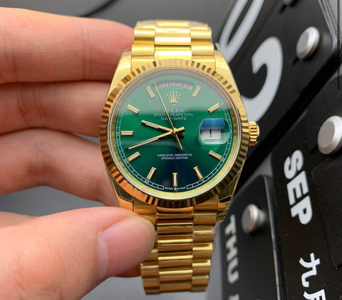 Rolex Oyster Perpetual Day-Date Yellow Gold And Green dial