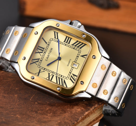 Cartier Santos Gold Dial And Bezel